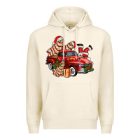 Christmas Tree Cake With Farm Track And Santa Ado Premium Hoodie | Teevron