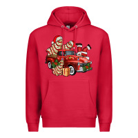 Cardinal christmas tree cake with farm track and santa ado Premium Hoodie - AdoDesignShop