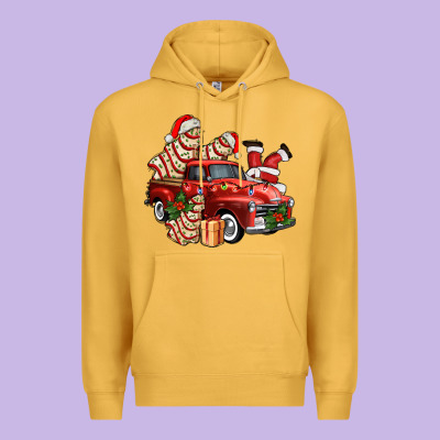 Christmas Tree Cake With Farm Track And Santa Ado Premium Hoodie Designed By Adodesignshop