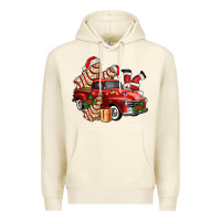 Sandshell christmas tree cake with farm track and santa ado Premium Hoodie - AdoDesignShop