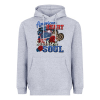 Heather Grey american heart southern soul Heavyweight Hoodie - Zillion Design Studio