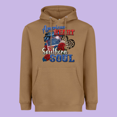American Heart Southern Soul Heavyweight Hoodie Designed By Zillion Design Studio