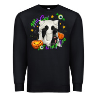 Black My Cat Is My Boo Premium Sweatshirt - texasbilliewilder