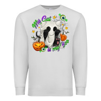 Dove Grey My Cat Is My Boo Premium Sweatshirt - texasbilliewilder