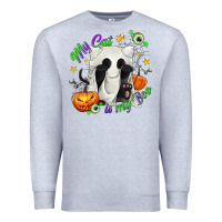 Heather Grey My Cat Is My Boo Premium Sweatshirt - texasbilliewilder