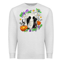 Oatmeal Heather My Cat Is My Boo Premium Sweatshirt - texasbilliewilder