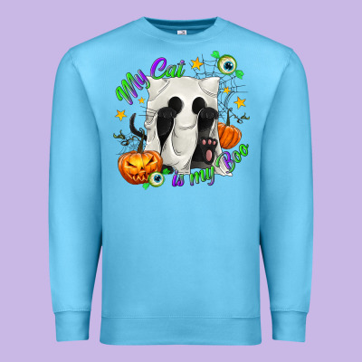 My Cat Is My Boo Premium Sweatshirt Designed By Texasbilliewilder