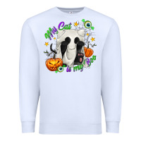 White My Cat Is My Boo Premium Sweatshirt - texasbilliewilder
