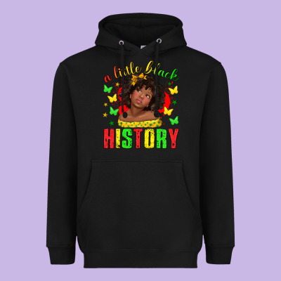 Heavyweight Hoodie a little black history with girl juneteenth