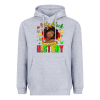 Heather Grey a little black history with girl juneteenth Heavyweight Hoodie - texasbilliewilder