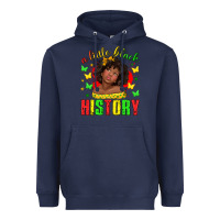 Navy a little black history with girl juneteenth Heavyweight Hoodie - texasbilliewilder