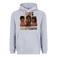 Heather Grey 1865 juneteenth melanin with afro Heavyweight Hoodie - texasbilliewilder