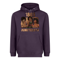 Plum 1865 juneteenth melanin with afro Heavyweight Hoodie - texasbilliewilder