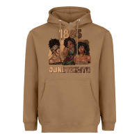 Toasted Coconut 1865 juneteenth melanin with afro Heavyweight Hoodie - texasbilliewilder