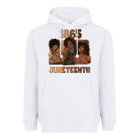 White 1865 juneteenth melanin with afro Heavyweight Hoodie - texasbilliewilder