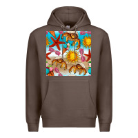 Coffee beach seamless pattern Premium Hoodie - BundleAndBundleShop