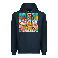 Navy beach seamless pattern Premium Hoodie - BundleAndBundleShop