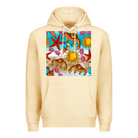 Pina Colada beach seamless pattern Premium Hoodie - BundleAndBundleShop