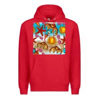 Red beach seamless pattern Premium Hoodie - BundleAndBundleShop