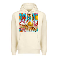 Sandshell beach seamless pattern Premium Hoodie - BundleAndBundleShop