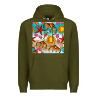 Army Green beach seamless pattern Premium Hoodie - BundleAndBundleShop