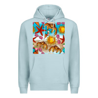 Blue Mist beach seamless pattern Premium Hoodie - BundleAndBundleShop