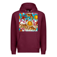 Burgundy beach seamless pattern Premium Hoodie - BundleAndBundleShop
