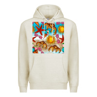 Oatmeal Heather beach seamless pattern Premium Hoodie - BundleAndBundleShop