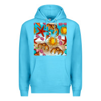 Ocean Blue beach seamless pattern Premium Hoodie - BundleAndBundleShop