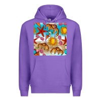 Purple beach seamless pattern Premium Hoodie - BundleAndBundleShop