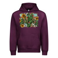 Mauve Wine serape sunflowers cactus Urban Hoodie - AdoDesignShop