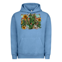 Pigment Pebble Blue serape sunflowers cactus Urban Hoodie - AdoDesignShop