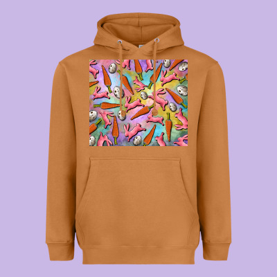 Heavyweight Hoodie Easter bunny carrot and quail egg