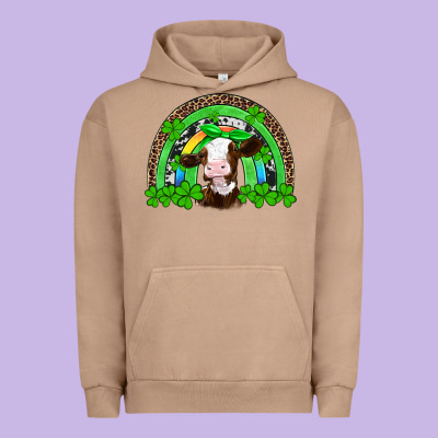 St Patricks Cow Rainbow Urban Hoodie Designed By Artiststas
