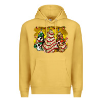 Antique Gold christmas tree cake and christmas pattern ado Premium Hoodie - AdoDesignShop