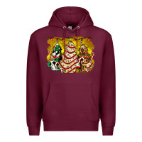 Burgundy christmas tree cake and christmas pattern ado Premium Hoodie - AdoDesignShop