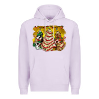 Lilac christmas tree cake and christmas pattern ado Premium Hoodie - AdoDesignShop