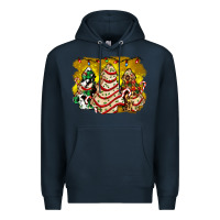 Navy christmas tree cake and christmas pattern ado Premium Hoodie - AdoDesignShop