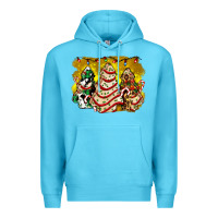 Ocean Blue christmas tree cake and christmas pattern ado Premium Hoodie - AdoDesignShop