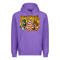 Purple christmas tree cake and christmas pattern ado Premium Hoodie - AdoDesignShop