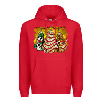 Red christmas tree cake and christmas pattern ado Premium Hoodie - AdoDesignShop