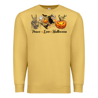Antique Gold Peace Love Halloween Premium Sweatshirt - texasbilliewilder