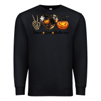 Black Peace Love Halloween Premium Sweatshirt - texasbilliewilder