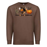 Chestnut Peace Love Halloween Premium Sweatshirt - texasbilliewilder
