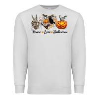Dove Grey Peace Love Halloween Premium Sweatshirt - texasbilliewilder