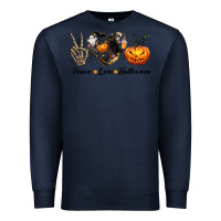 Navy Peace Love Halloween Premium Sweatshirt - texasbilliewilder