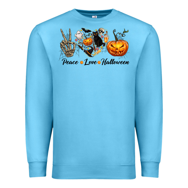 Peace Love Halloween Premium Sweatshirt by texasbilliewilder | Teevron