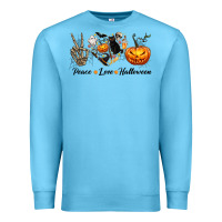 Ocean Blue Peace Love Halloween Premium Sweatshirt - texasbilliewilder