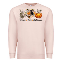 Pale Pink Peace Love Halloween Premium Sweatshirt - texasbilliewilder