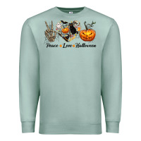 Seafoam Peace Love Halloween Premium Sweatshirt - texasbilliewilder